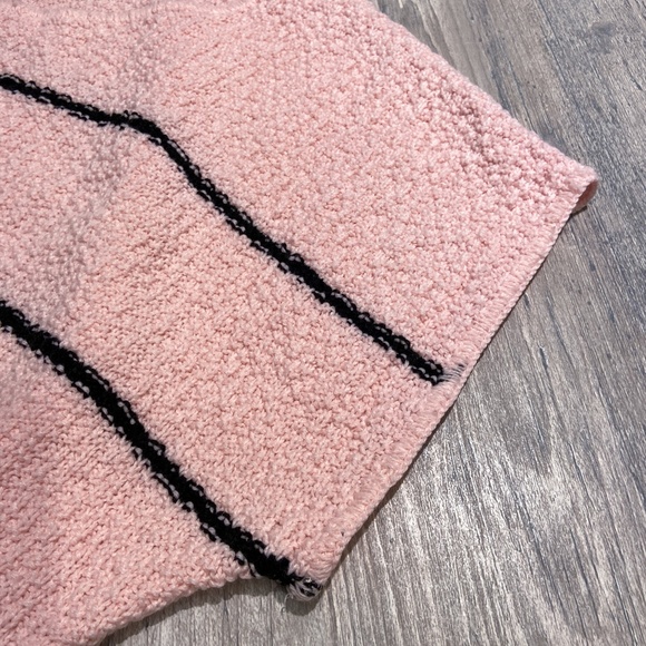 Vintage Turtle Bay Pink Black Striped Crew Neck Short Sleeve Sleeveless Sweater - Picture 11 of 13